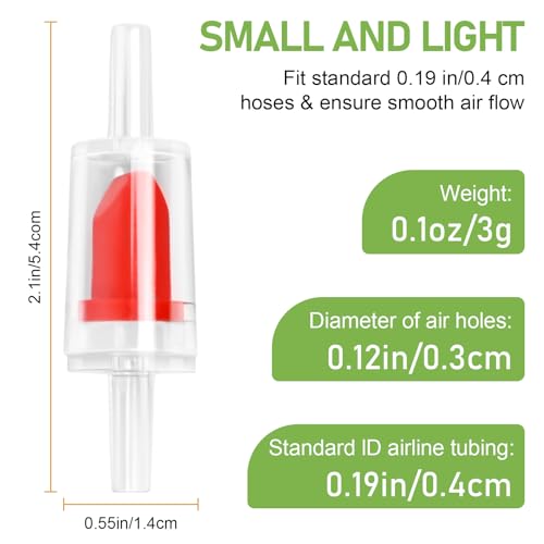 8Pcs 3/16 Inch Aquarium Check Valves Plastic One Way Non-Return Check Valve for Fish Tank,Red (QVY09003)