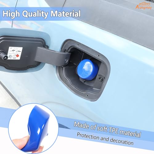 Aunginsy Capless Gas Cap Dirt, Water & Dust Cover Fuel Filler Cover Compatible with Ford Maverick 2022-2025 Cap & Shield Capless Gas Cap Fuel Filler Nozzle Cover Protection ABS Accessories - color: Blue