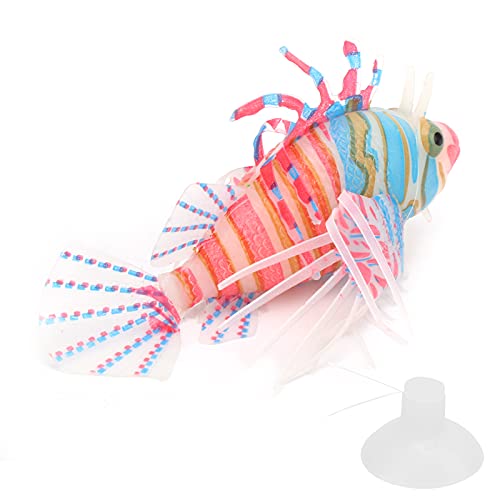 Zerodis Lifelike Silicone Artificial Glowing Fish, Fluorescent LED Simulation Fish with Suction Cup for Aquarium Tank Decoration (Pink Blue)