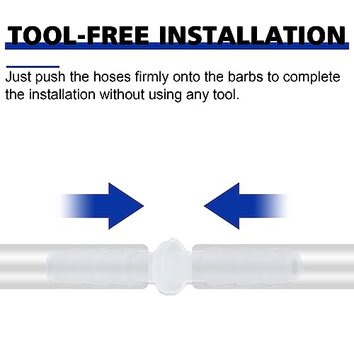 Plastic Hose Barb Fitting, 1/2" x 1/2" Pipe Connectors, Barbed Splicer Mender Joint Adapter Union Fitting, 6 Pcs - size: 0.5 Inch