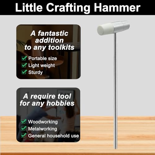 Lightweight Small Hammer, Plastic Head and Metal Head, Compact Craft Hammer for Small Projects, Jewelry, Watch, Tuning, Woodworking, DIY, Leather, 3 Pcs - color: 6.6" Craft Hammer, 3 Pcs