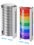NiHome 2-Pack 3D Printed Plastic Mason Jar Lid Organizer Rack, Adjustable Size Holder for Regular & Wide Mouth Lids, Vertical Storage Stand for Cabinet Kitchen Countertop & Pantry Organization (White)
