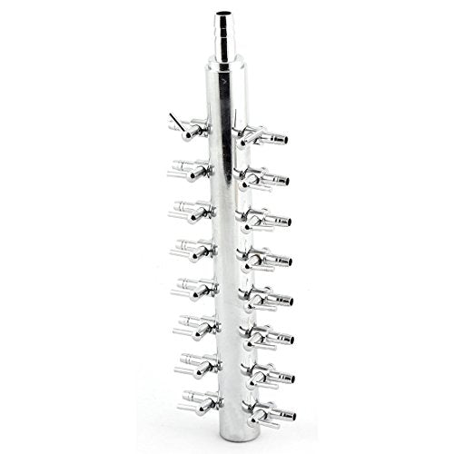 Aquarium 16 Way Inline Manifold Air Flow Pump Tubing Splitter Lever Control Valve