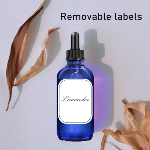 Bumobum Dropper Bottles, 4oz Blue Bottle with Dropper for Essential Oils with Funnel, Labels & Pipette, 2-Pack Tincture Bottles with Dropper(Unbreakable Plastic Eye Dropper) - color: Blue