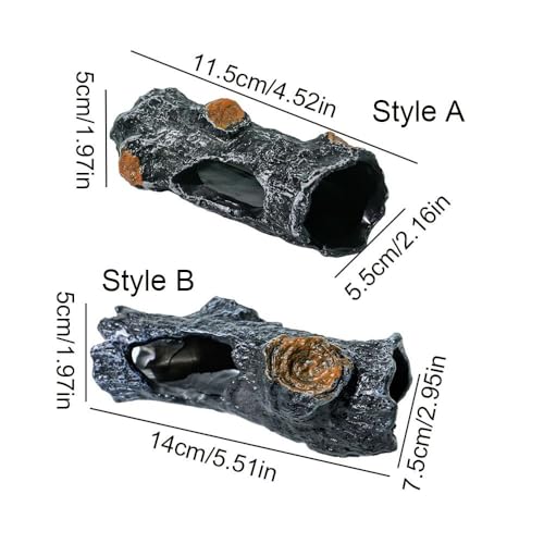 Hollow Tree Trunk Ornament PVC House Cave Decorative Aquarium Shrimp Hide Creative Simulation Fish(Style A)