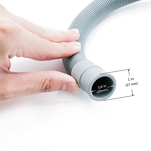 Elyfree 10ft Washing Machine Drain Hose, Universal Drain Hose Extension Kit for Washer, Dishwasher, Flexible Discharge Hose for LG/GE/Samsung, Fit up to 1-1/2 Inch Drain Outlets (10)