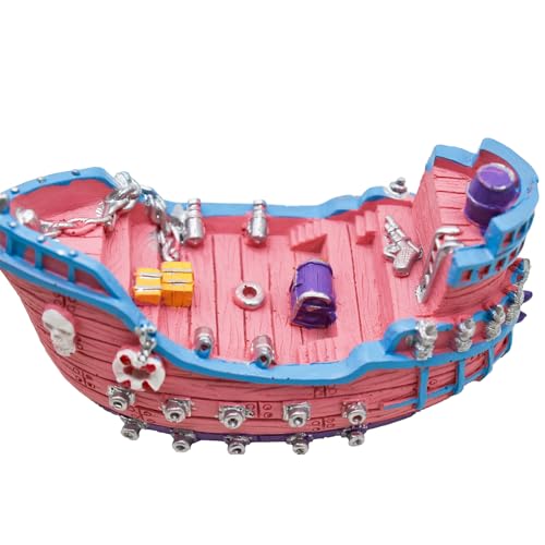 2Pcs Mini Pirate Boat Model Decoration 5.3 Inch Miniature Resin Mediterranean Ship Figurines Ornament for DIY Fish Tank Aquarium Ocean Theme Party Desktop Decors