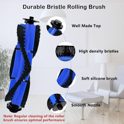 Replacement Parts Accessories Kit for eufy robovac 11S, 12, 15T, 15C, 25C, 30, 30C, 35C Slim Carpet Robotic Vacuum, 1 Roller Brush, 4 Filters, 4 Side Brushes, 1 Pre Filter, 1 Cleaning Brush