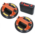Glass Suction Cups to Lift Large Glass/Granite/Tile/Window 8.2 Inches, 468 Pounds Load Capacity, Vacuum Suction Cup Industrial Grade Heavy Duty Lifter for Moving Object, Orange, Carrying Case, 2 Pack