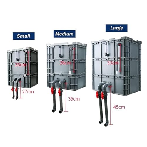 Aquarium Filter Kit, 3-Tier External Water Cycle System for Ponds and Fish Tanks, Adjustable Flow DIY Turnover Box - size: 60x40x67cm