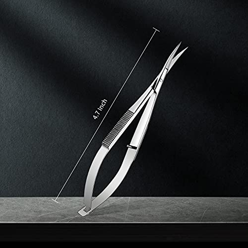 Lasnten 3 Pack Curved Stainless Steel Spring Squeeze Embroidery Scissors Eyebow Grooming Trimming Scissors Thread Snips Clippers Also for Applique, Fabric, Knitting, Sewing, Arts & Craft(Silver) - color: Silver
