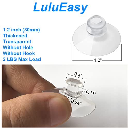 12 Pieces 1.2 inch Small Clear Suction Cups for Glass, Without Hooks Without Holes, Thick Professional Sucker Pads for Organization Decoration Window Bathroom Kitchen Car Radar Detector - size: 1.2"+no-hooks"
