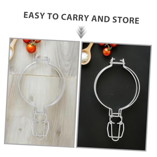 ABOOFAN 2pcs 93mm Stainless Steel Jar Lid Wire Clamps with Spring Buckle, Food-grade Glass Canister Sealing Clips for Kitchen Storage and Canning Supplies