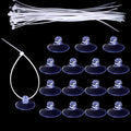 Aquarium Suction Cups, 15 Pcs Small Mini Suction Cups with 30 Pcs Zip Ties for Fish Tank Plants Holder Binding Moss Shrimp Nest Landscape Fixation