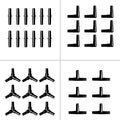 Aquarium Airline Tubing Connectors I T L Y 40pcs Fish Tank Air Tube Adapters for 3/16 '' Air Line Hose (Black) - color: Black