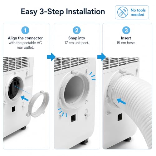 Portable Air Conditioner Exhaust Duct Connector, Outer 6.69 Inch Inner 5.9 Inch 4-Position Snap Hose Replacement for Midea KYR35 KY25 JHS Vissani Old Version Portable AC - style: KYR 35