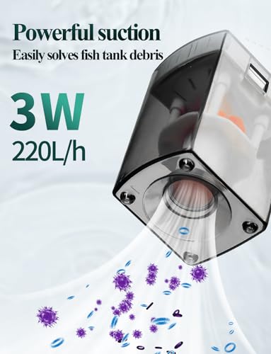 UPETTOOLS Aquarium Internal Filter, 4 in 1 Small Fish Tank Filters Pump Sponge Filter Ultra Silent Adjustable Submersible Power Filter with Multiple Function for Fish Tanks 5-10 Gallon