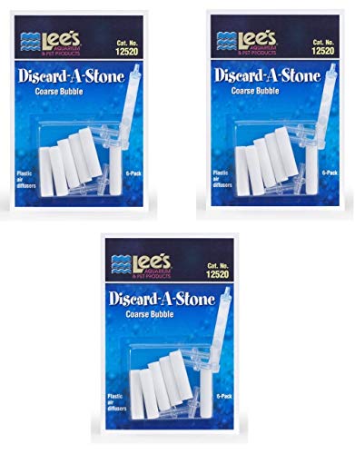 Lee's Aquarium 18 Pack of Discard-A-Stone Plastic Air Diffusers, Coarse Bubble18