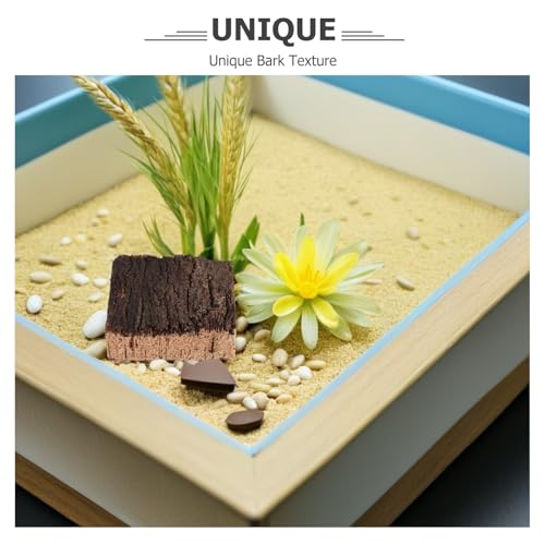 4pcs Natural Cork Bark for Terrarium, Reptile Climbing Background, Aquarium Wood Decoration Bark Hiding for Frogs Lizards Snakes 2.36x2.36 - size: 6.00X6.00X2.00CM