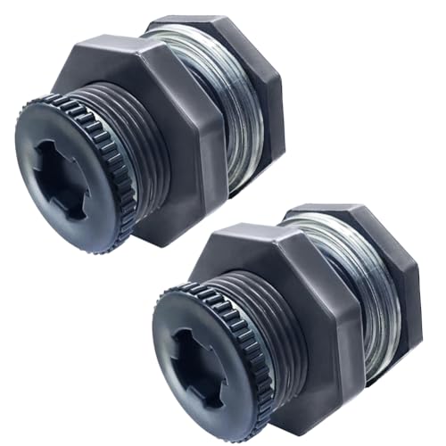 NPT 3/4 Female PVC Heavy-Duty Bulkhead Fitting with Plug, Silicon Seal Gasket Water Tank Connector for 1.5 Inch Hole Saw Rain Barrels, Aquariums 2Pcs (Thickened Version) - size: 3/4 NPT Female