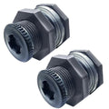 NPT 1.5 Female PVC Heavy-Duty Bulkhead Fitting with Plug Silicon Seal Gasket Water Tank Connector for 2.56Inch Hole Saw Rain Barrels, Aquariums 2Pcs (Thickened Version) - size: 1-1/2 NPT Female