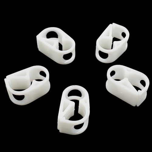 1/4" - 5/16" Plastic Tubing Clamps, 5 Pcs Tube Clamp, Peg Tube Clip, Laboratory Pinch Valve Flow Control Hose Clamp for Control Wine, Beer Bottle and Infusion Bottle (White) - size: 1/4" - 5/16"