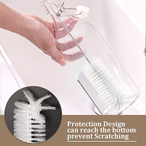 8 Pcs Bottle and Straw Cleaner, Long Deep Nylon Brush with Bendable Stainless Steel Flexible Handles for Bottles, Straws, Pipes, Wine Decanter, Sinks and Cup Cover