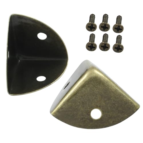 12 Pcs Metal Corner Protectors Bronze Edge Guard Furniture Edge Corner Cover Angle Corner Brackets with Mounting Screws for Box Table Cabinet(1"x1"x1") - size: Bronze,1 inch,12pcs