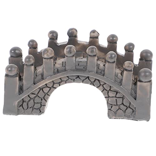 Miniature Resin Arch Bridge Garden Landscape Ornament for Fairy Garden Fish Tank Terrarium Decor Grey Random Color