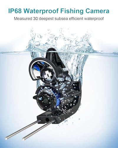 FourQ Underwater Fishing Camera, 220° Ultra-Wide Angle Video Fish Finder with 4.3" HD LCD Monitor, 5000mAh Battery, 65ft Waterproof Cable & IR Night Vision for Ice Lake Boat Kayak Fishing (65FT) - size: 65FT