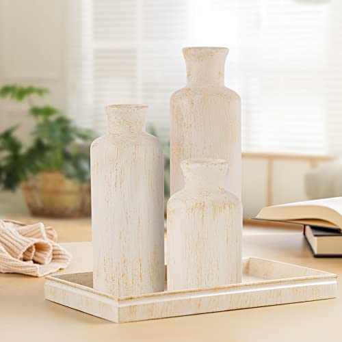 Creative Scents Rustic Luxe Vase Set - Vases for Decor, Perfect for Holding Pampas Grass, Dried/Fresh Flowers, Vases for Your Kitchen, Bedroom, Office, Living Room, Bathroom, or Shelf Decor - color: Rustic Luxe