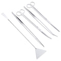 5pcs Aquarium Tweezers Set, Stainless Steel Aquarium Plant Tools Long Aquascaping Tools Scissors Spatula Tongs Aquatic Plants Tool Set(C)