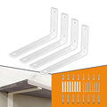CLT White Shelf Bracket, 10” X 4.7” Quarter Inch (1/4") Thick- Max Load: 440 lb Rustic Industrial Modern Farmhouse Heavy Duty Cold Rolled Steel Bracket for DIY Table Bench, Pack of 4 - size: 10 inches, style: White L Bracket
