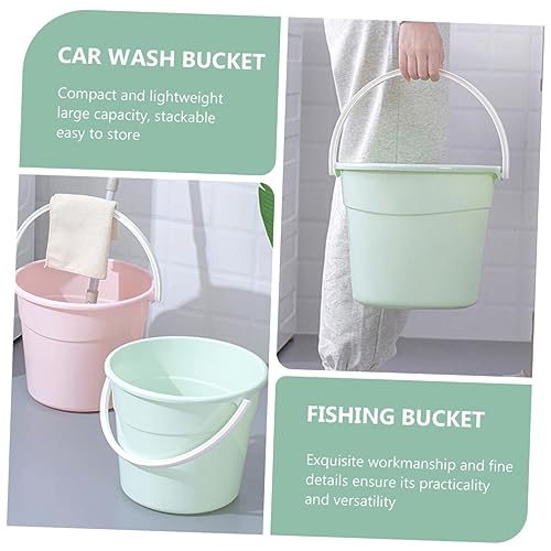 Garneck Elegant Green Cleaning Bucket Lightweight Easy to Carry Pp Material Bucket - color: Green