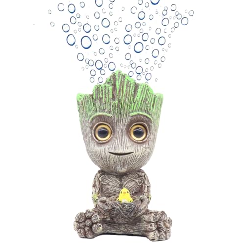 Ulifery Baby Tree Groot Fish Tank Decorations with Bubbler Toy Air Ornament Figurines Aerating Aquarium Decorations
