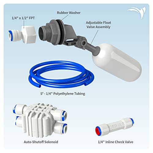 AquaticLife Auto Shut-Off Float Valve Kit for RO, RO/DI Reverse Osmosis System Units Water Filter Parts and Accessories