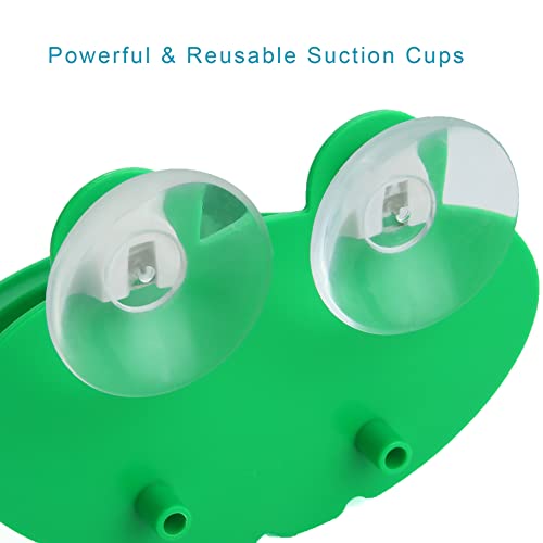 Pensino Frog Habitat Frog Dish Holder with Suction Cups, Cute Frog Terrarium Decor Fish Tank Decoration for Tree Frog Toad Tadpole (1 Pack) - color: 1 Pack