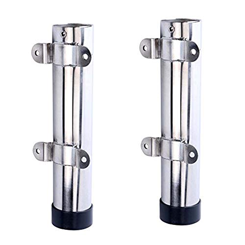 Amarine Made 2Pcs Boat Fishing Rod Holder, Stainless Steel Fishing Pole Holder, Side / Transom Mounted Rod Holders with Weld Brackets, Suitable for Kayak - 7643sh1