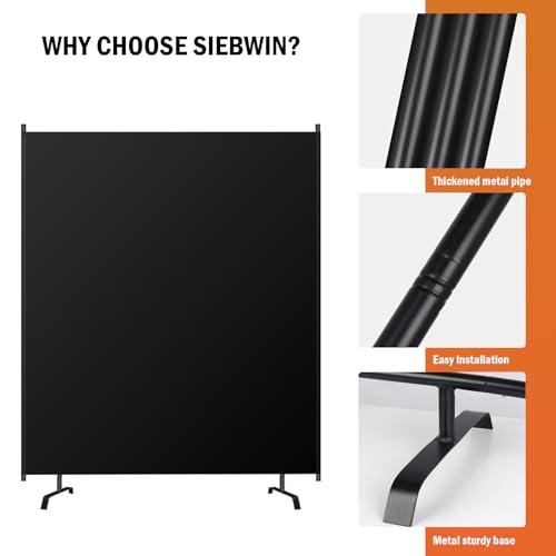 Room Divider Panel, 100% Blackout Privacy Screens with Wider Feet, 5 Ft Portable Room Partition for Room Separator, Room Divider Screen Partition Room Dividers Freestanding - size: 1 Panel 5FT W