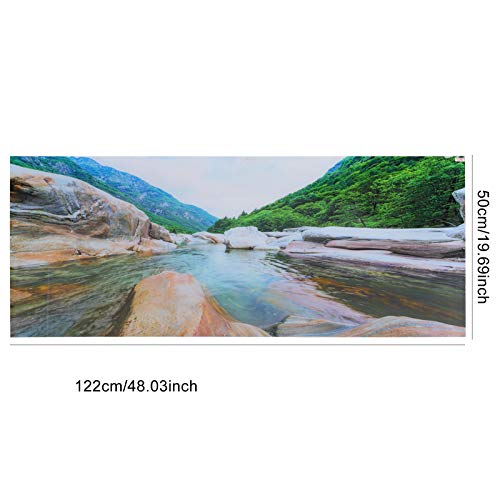 Zerodis Aquarium Background Poster, 122x50cm PVC Mountain Interval Rivers Fish Backdrop 3D Adhesive Fish Wallpaper Sticker for Aquarium Fish