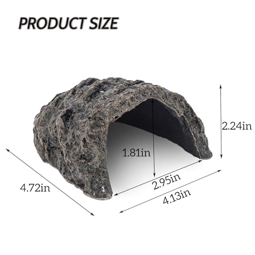 Aquarium Amphibians Hideout Cave Fish Rock Habitat Resin Stone Water Ornament Terrarium Tank Decor Hideaway for Pets Turtle Small Reptile