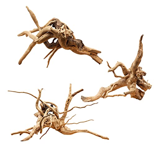 6-8in Aquarium Driftwood 3PCS Reptile Spider Wood Assorted Branches Natural Trunk Driftwood Tree Fish Tank Decoration - size: S:Spiderwood (6-8in 3PCS)