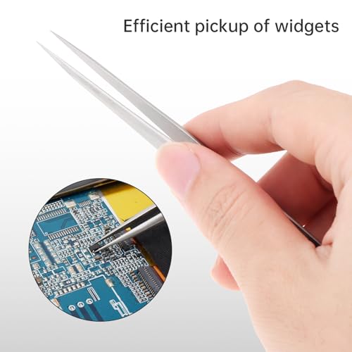 6 inches Precision Stainless Steel Tweezers, Professional Multipurpose Tweezers Forceps Tongs