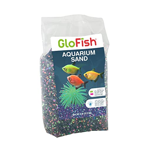 GloFish Aquarium Sand 5 Pounds, Black with Highlights, Complements Tanks and Décor, (AQ-78485) - color: Black, size: 5
