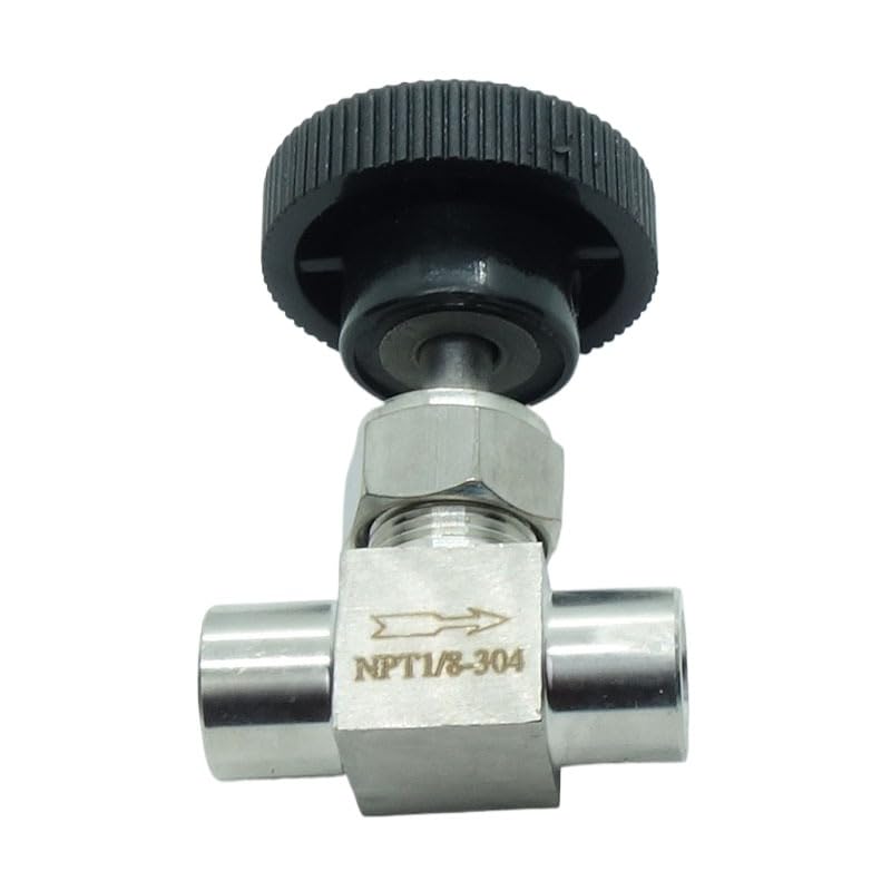 1 Piece Stainless Steel 304 Instrument Gas Needle Valve 1/8" NPT Female x 1/8 NPT Female - size: Straight 1/8" NPT F x F