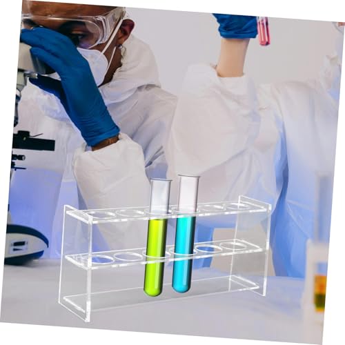 Veemoon 6holes Test Tube Rack Acrylic Organizer for Test Tubes Lab Storage Lightweight and Compact Design for Easy Carrying and Organization