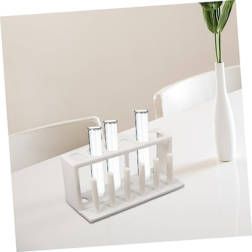 ULTECHNOVO Portable Plastic Test Tube Holder Rack Water Quality Test Tube Organizer for School Laboratory - Design for Stability White