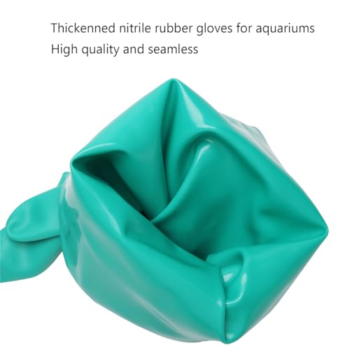 Aquarium Gloves for Fish Tank Maintenance,Shoulder Length Waterproof Long Rubber Hands Protector for Fish Aquarium Water Change Cleaner Dog Cat Bath and Kitchen,Large