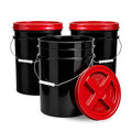 ePackageSupply 5 Gallon Bucket - Food Grade Bucket with Airtight Gamma Seal Screw-On Lid, BPA-Free, Heavy-Duty 90 Mil HDPE Plastic, Bulk Storage, Durable Container, Made in USA, Black/Red, 3 Packs - color: Black/Red, size: 3 Packs