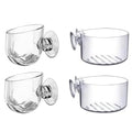4Pcs Transparent Acrylic Aquatic Plant Cups with Suction - Aquarium Decoration 2 Shapes for Fish Tank Ornament